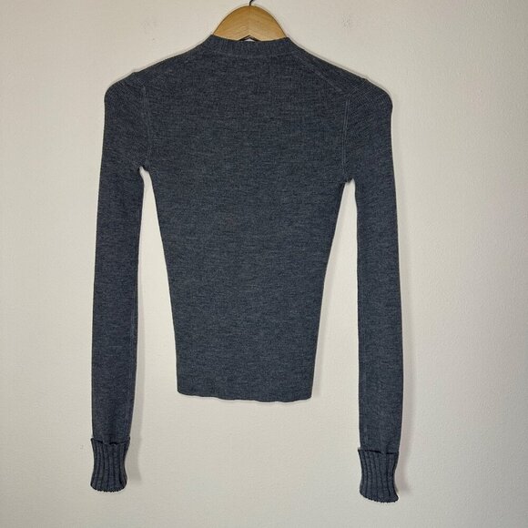 Theory Long Sleeve V Neck Button Up Sweater Womens Size P US XS Wool Cardigan - Picture 7 of 7